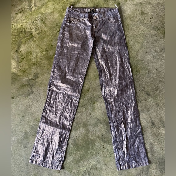 Vintage Y2K Dolce & Gabanna Low-rise Cotton Metallic Pants - Picture 4 of 13
